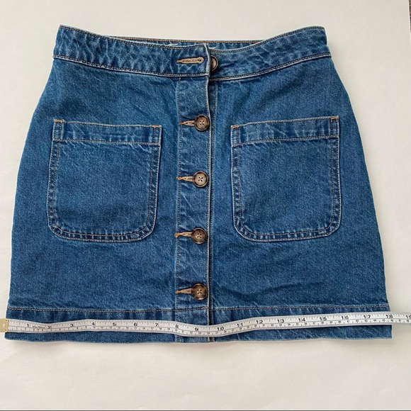 WE THE FREE Denim Jean Skirt button up Super High Rise Size 24 - 4 pockets - Picture 11 of 16